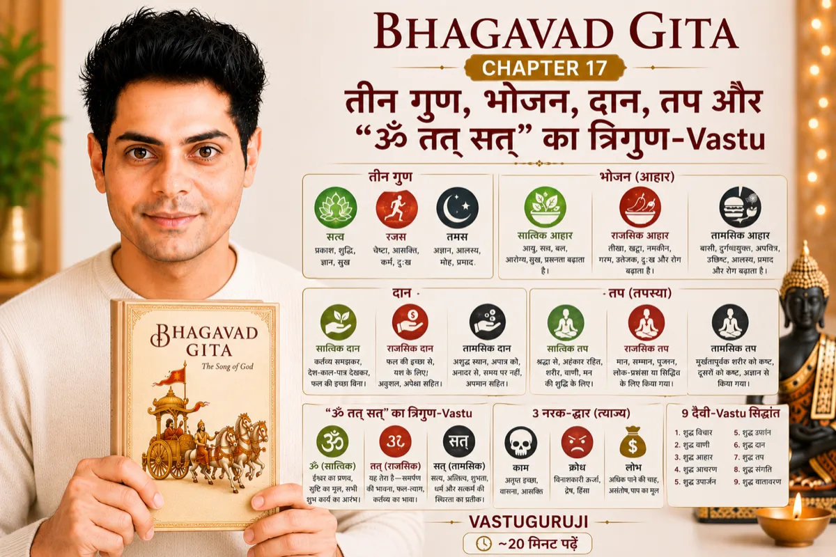 Bhagavad Gita अध्याय 17: श्रद्धा त्रय विभाग योग — सात्विक/राजसिक/तामसिक का विज्ञान