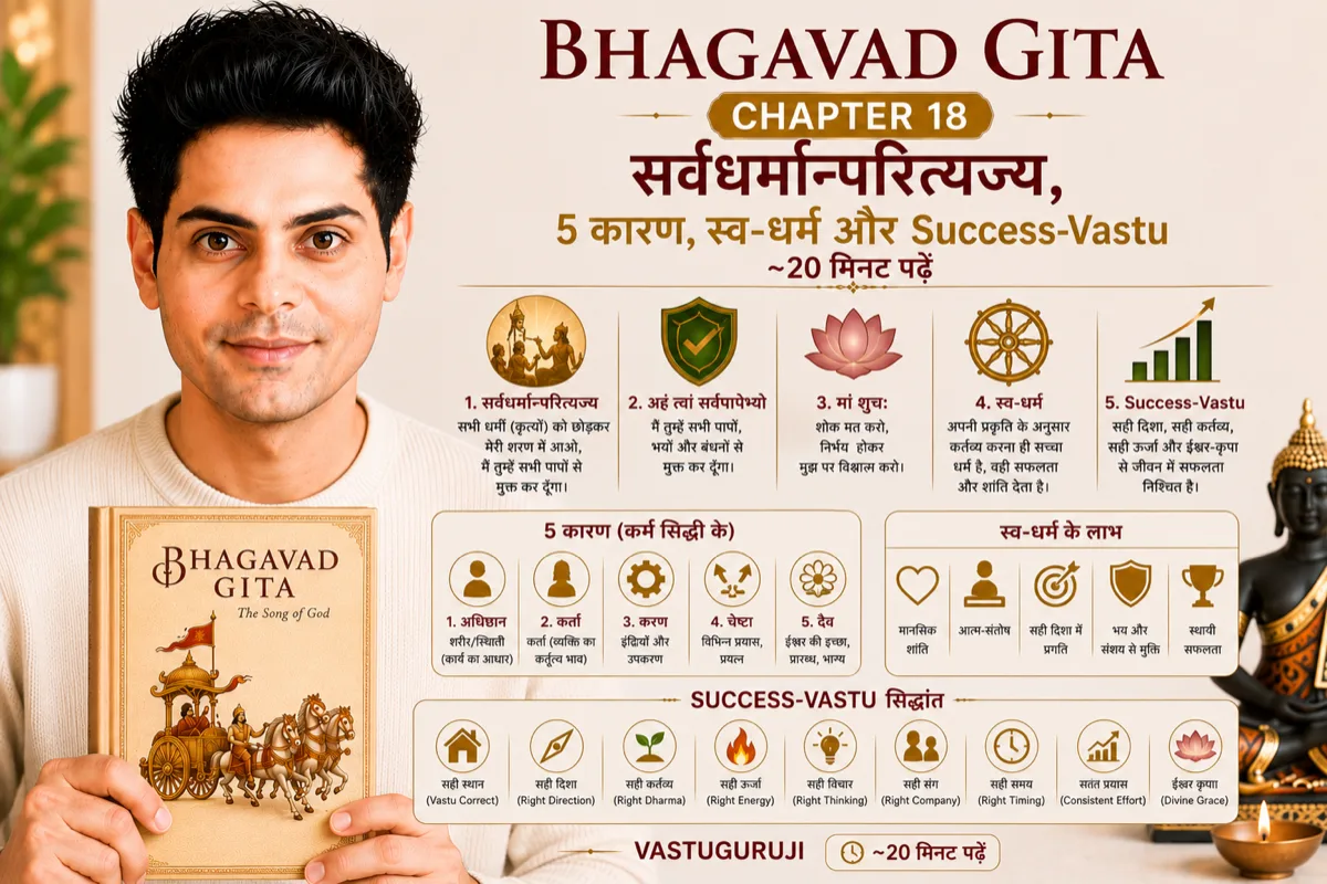 Bhagavad Gita अध्याय 18: मोक्ष सन्न्यास योग — पूरी Gita का grand summary