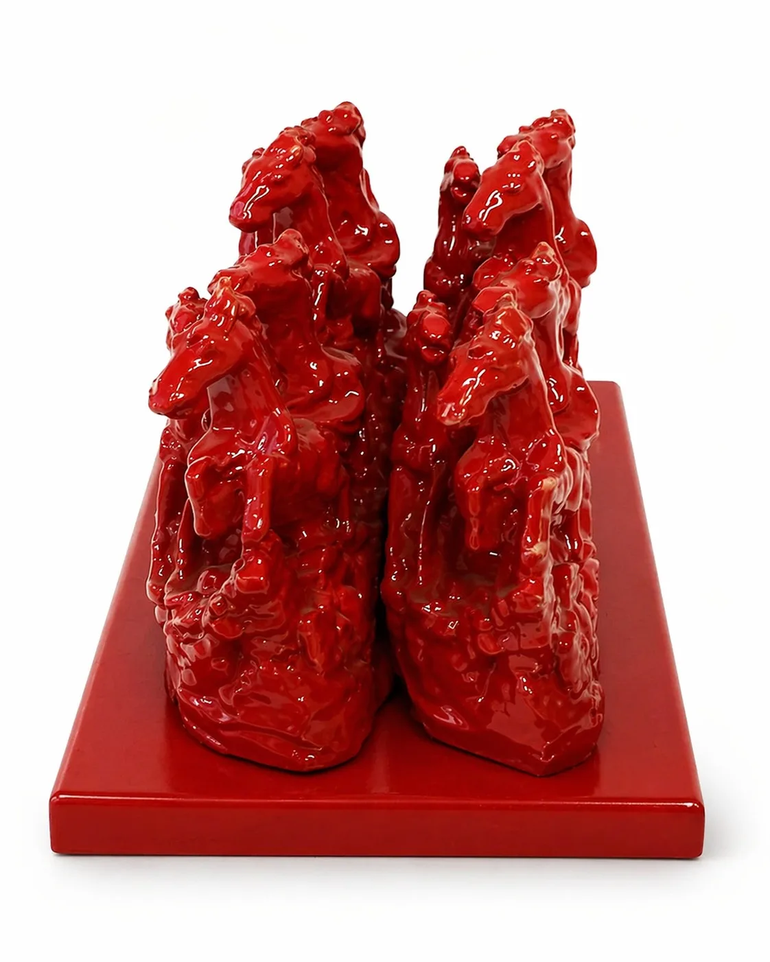 7 Running Horses Vastu Idol - Red Finish