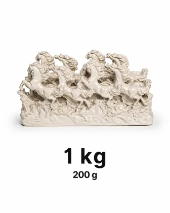 7 Running Horses Vastu Idol - White Finish for Success and Business Growth - Vastuguruji