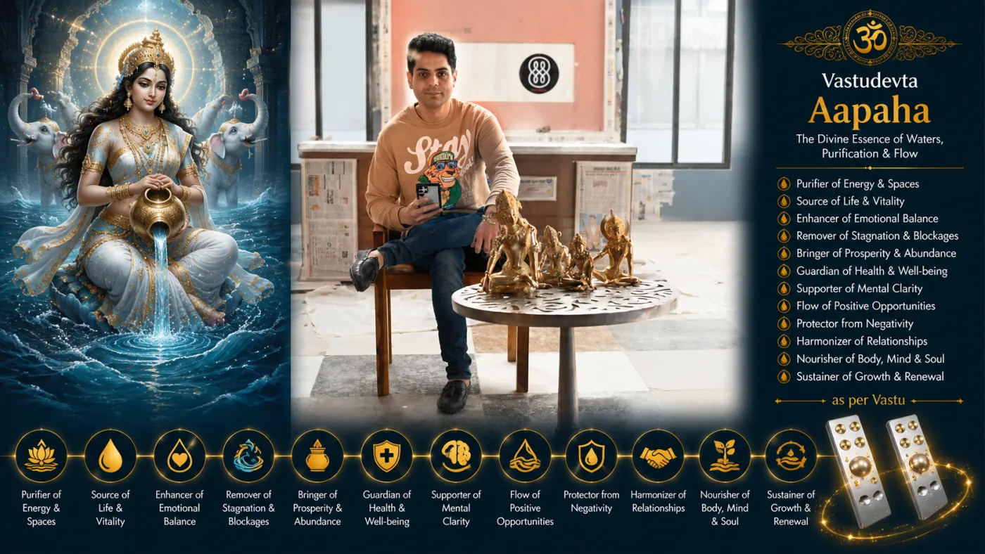 सम्पूर्ण चित्त-शान्ति वास्तु संचय / Complete Peace & Sleep Vastu Collection — 7 Devtas + 4 Idols + 2 Tatva Rods