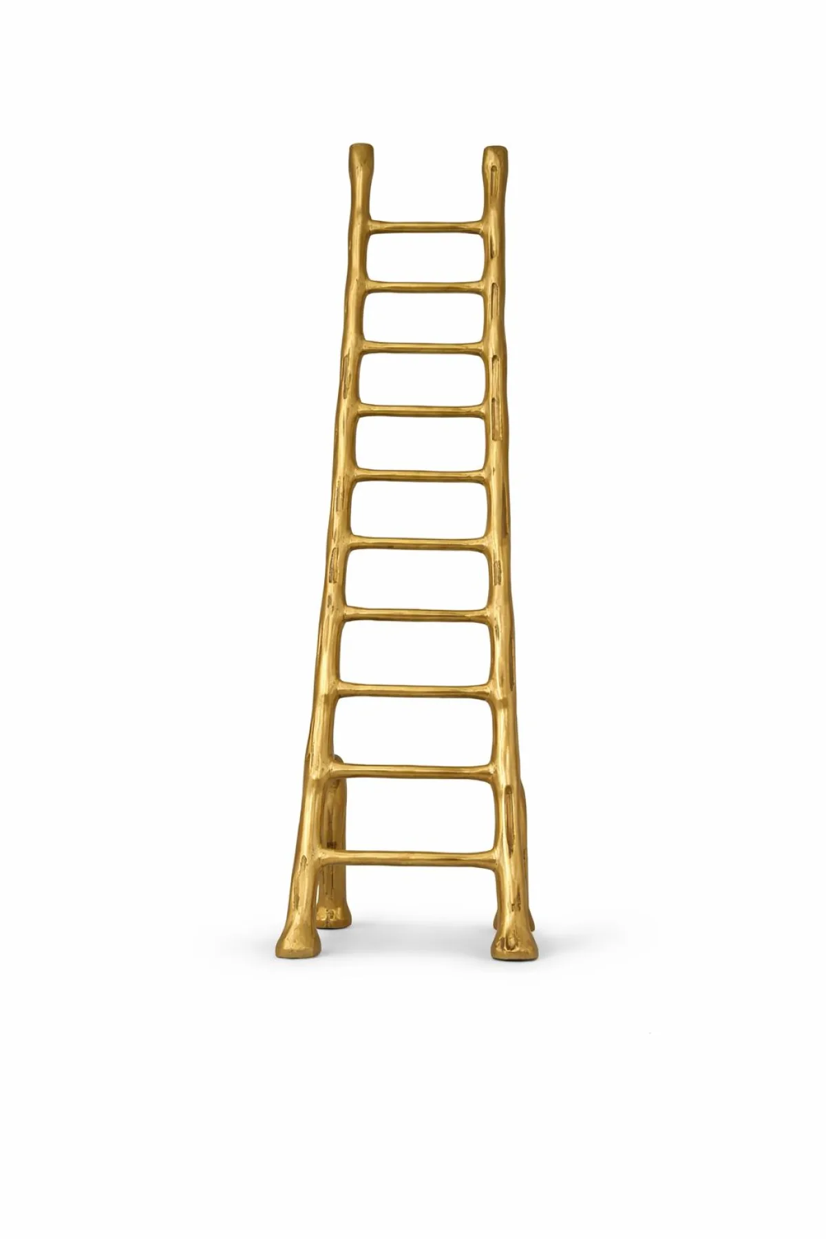 Brass Vastu Ladder Rear Profile — Standalone Tall Brass Sculpture, Vastu Remedy for Stuck Careers and Business Plateau (VastuGuruji)