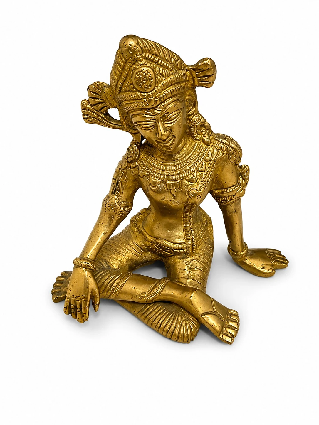 Indra Dev Brass Pital Murti 5.5 inch — Traditional Handcrafted Sculpture, Authority and Leadership Symbol (VastuGuruji)