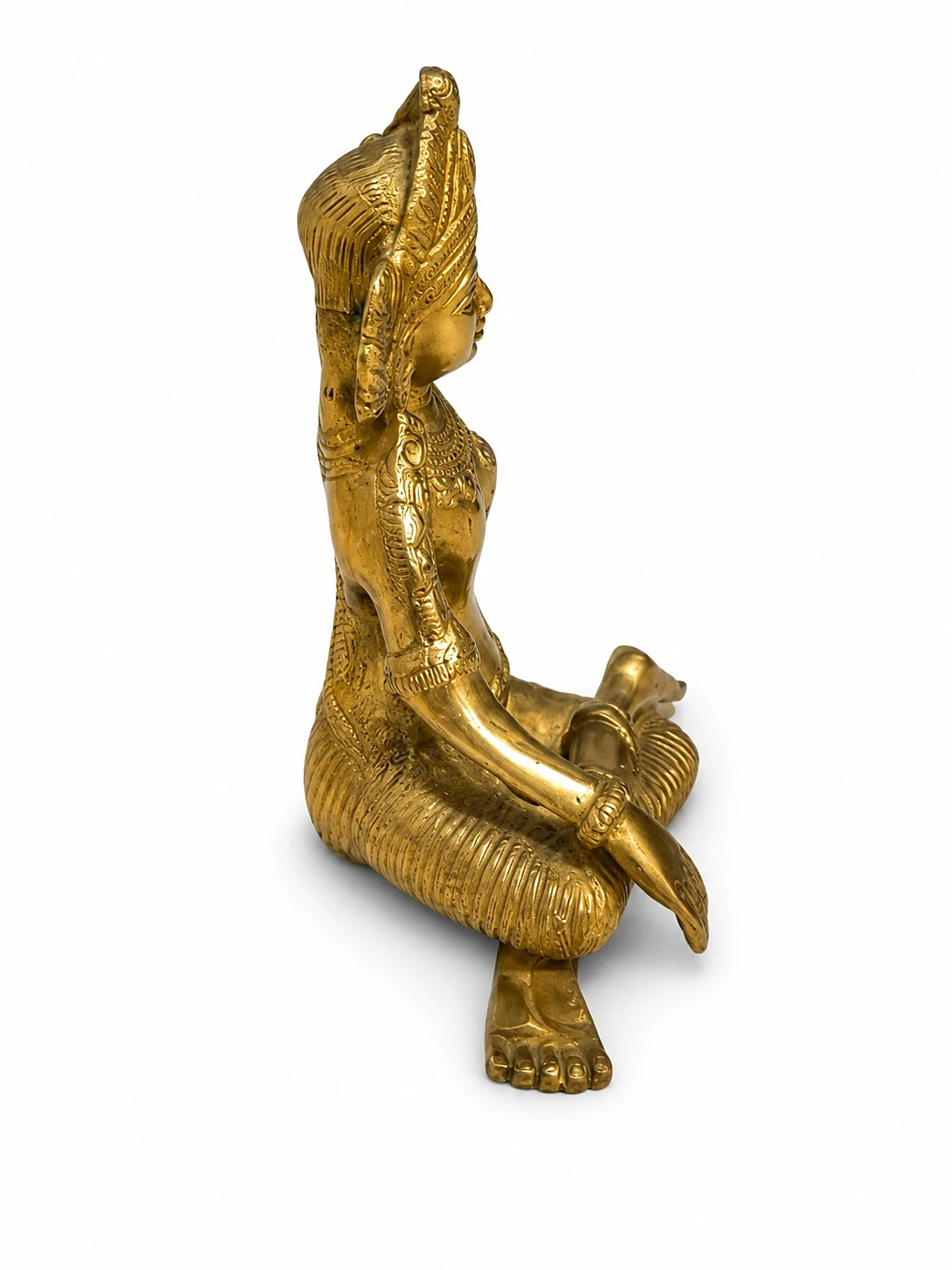 Indra Dev 5.5 inch Brass Vastu Idol — Detailed Three-Quarter View, Auspicious Leadership Deity (VastuGuruji)
