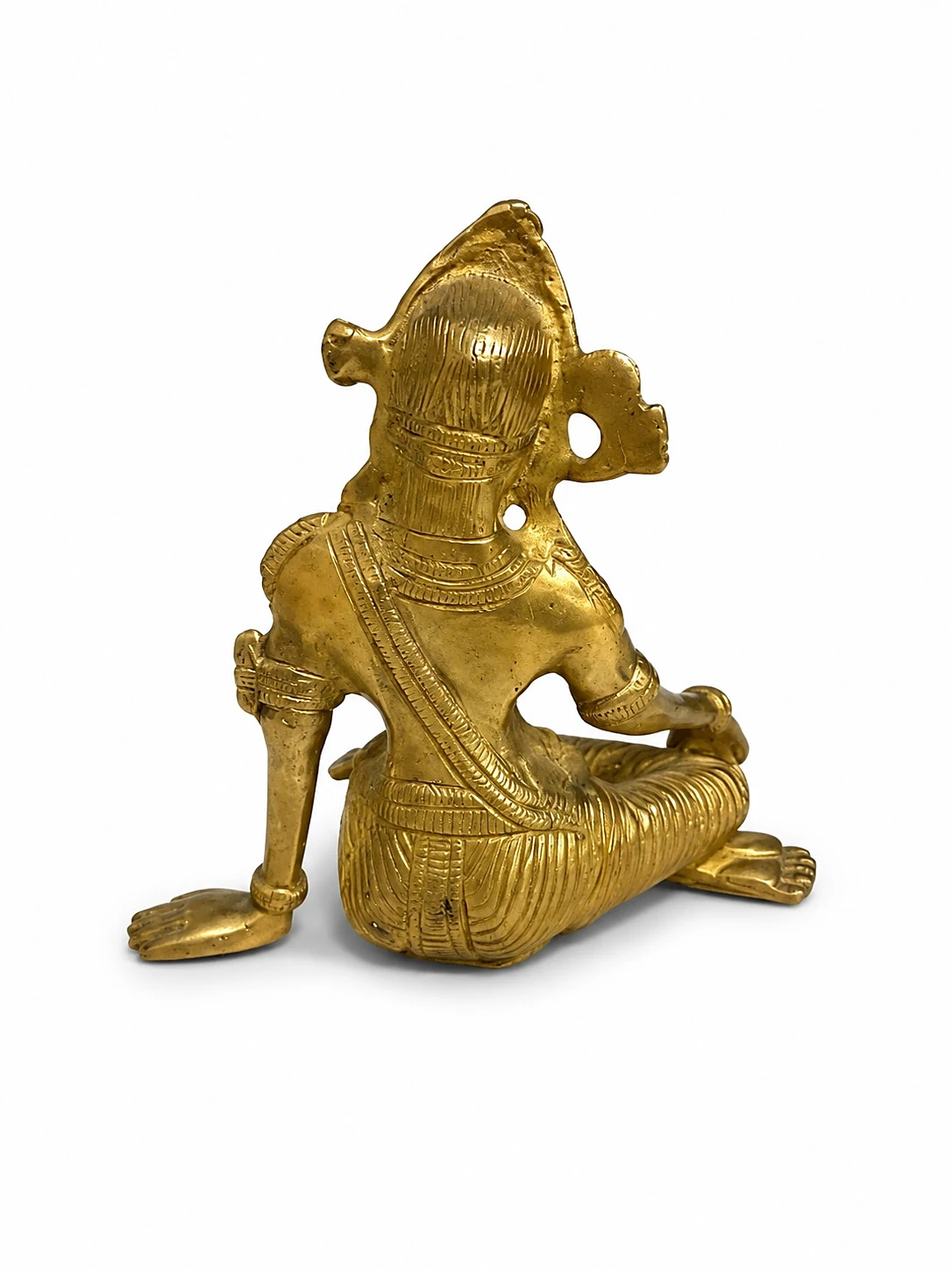 Indra Dev Brass Idol 5.5 inch — Right Side Profile, Intricate Pital Carving for Pooja Room (VastuGuruji)