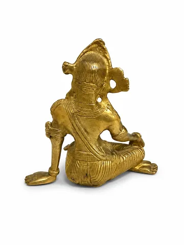 Indra Dev Brass Idol 5.5 inch — Right Side Profile, Intricate Pital Carving for Pooja Room (VastuGuruji)