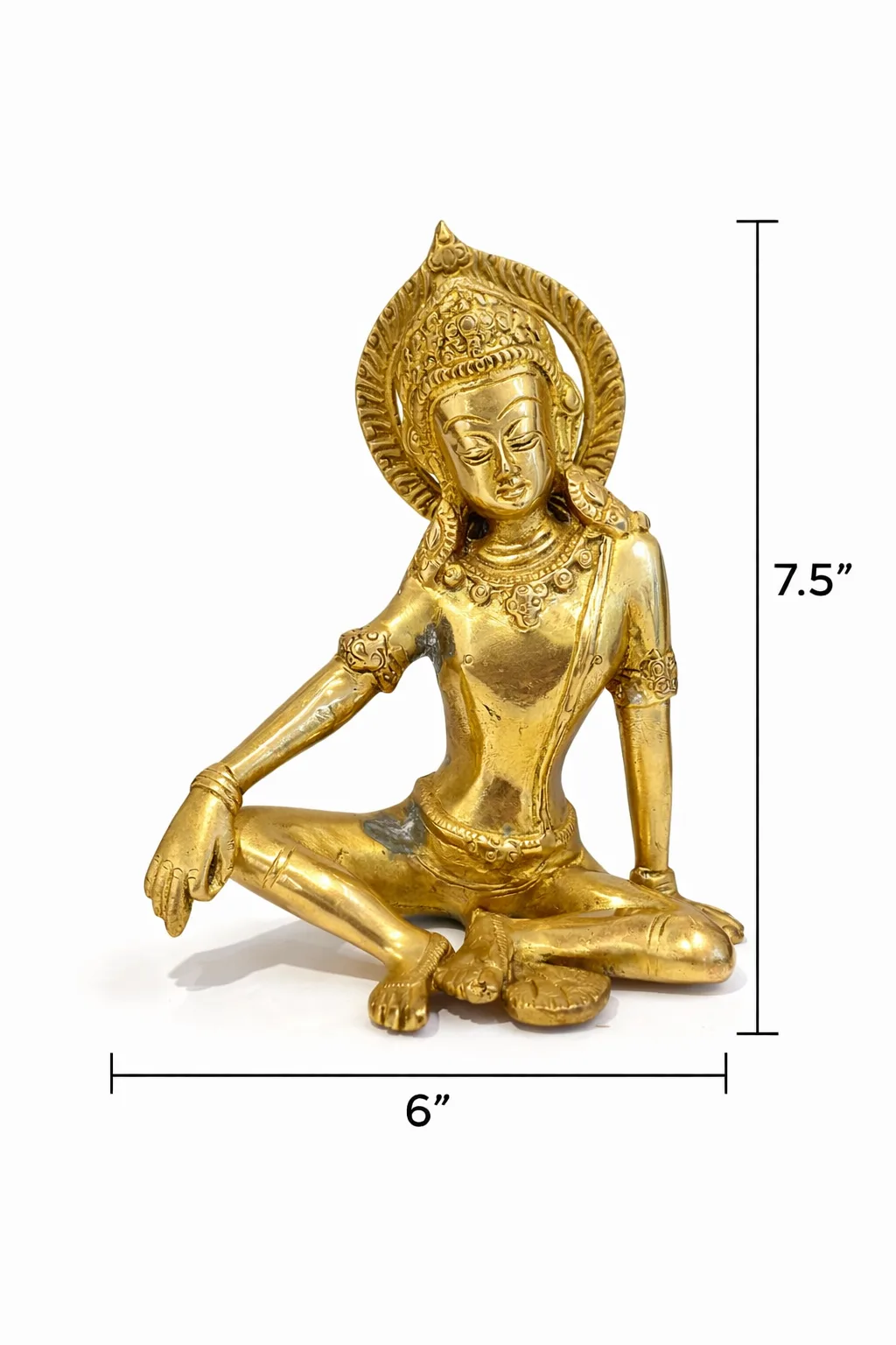 Indra Dev 7.5 inch Brass Pital Idol - Wealth Symbol for Home, Office and Pooja Room (VastuGuruji)