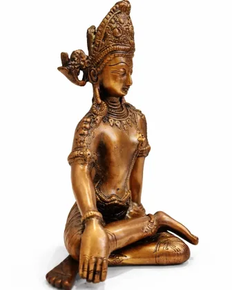 Indra Dev Copper Coated 9.5 inch Vastu Idol for leadership and authority symbolism - Vastuguruji