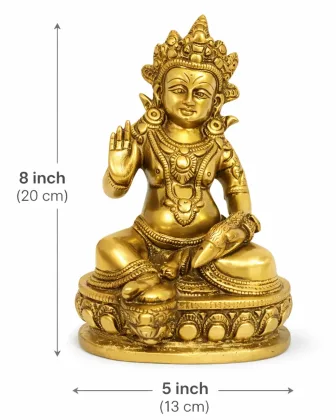 KUBER JI 8″ Brass for Wealth and Prosperity, placed in North direction - Vastuguruji