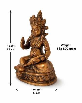 KUBER JI 7″ Copper Coated for Wealth and Prosperity, placed in North direction - Vastuguruji