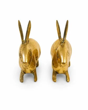 Brass Rabbit Pair (Golden Finish - 900 Gram) for Positive Energy and Prosperity, as per Vastu guidance - Vastuguruji #3