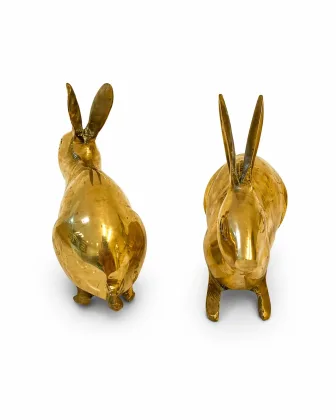 Brass Rabbit Pair (Golden Finish - 900 Gram) for Positive Energy and Prosperity, as per Vastu guidance - Vastuguruji #4