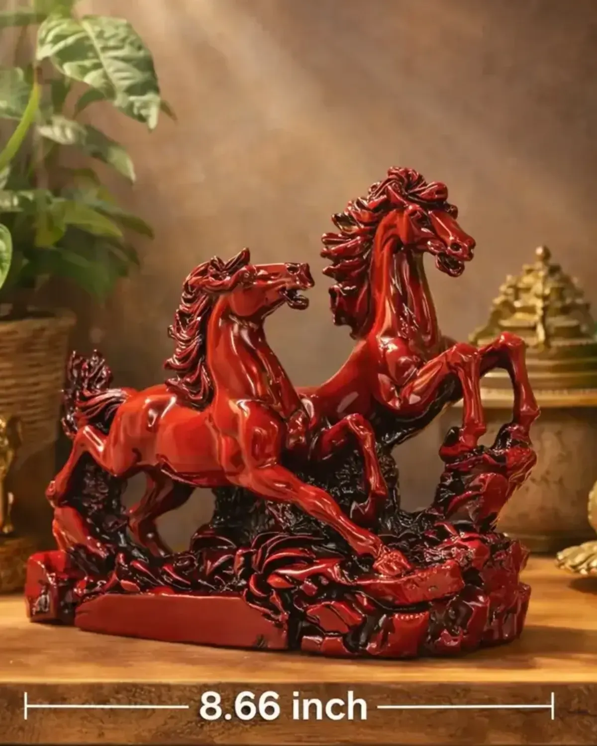 Pair of Red Horses (Resin Decor)