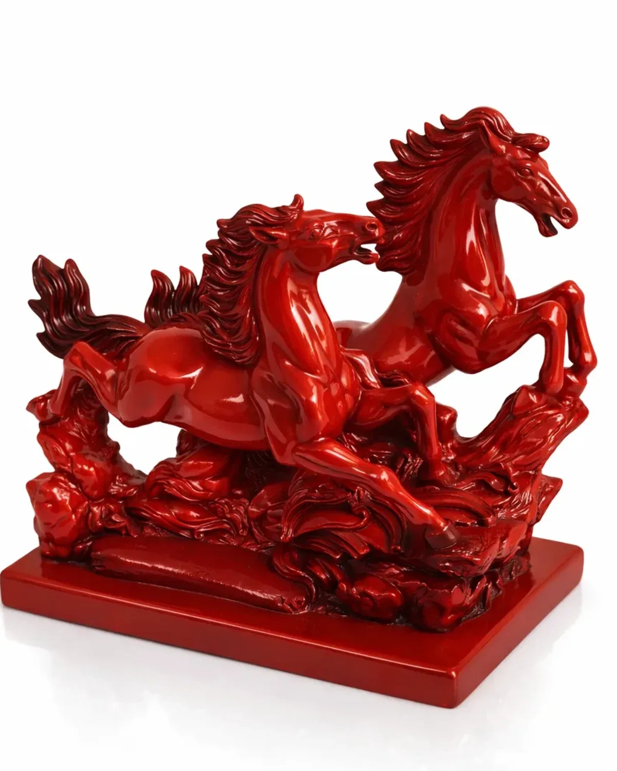 Pair of Red Horses (Resin Decor)