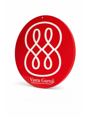 Power of Infinity Red — 3D angled perspective showing wall-hanging depth — Vastuguruji