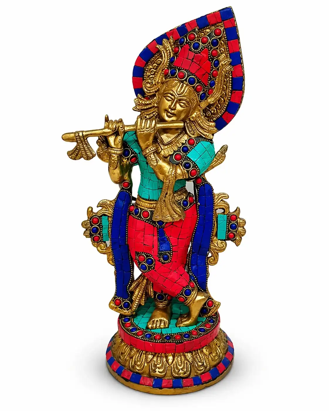 Radha Krishna Divine Idol (Premium Mosaic Stone Work - 2900 Gram)