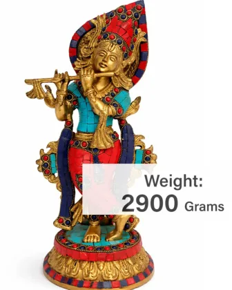 Radha Krishna Divine Idol (Premium Mosaic Stone Work - 2900 Gram) for Positive Energy and Prosperity - Vastuguruji