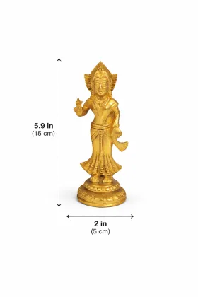 Radha Krishna Brass Idol with Mosaic Stone Work for Love and Vastu Harmony