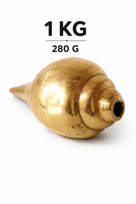Brass Shankh (1.28 KG - Medium Size) for Positive Energy and Prosperity - Vastuguruji