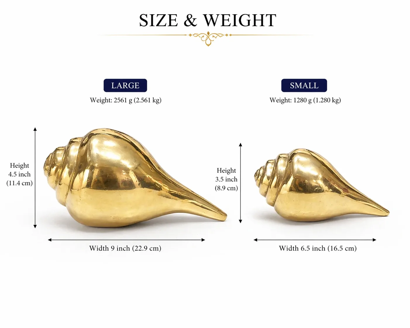 Brass Shankh (Vastu Shankh / Conch) for Positive Energy and Prosperity - Vastuguruji