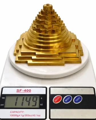 Brass Shree Yantra for Abundance and Energy Balance, placed in recommended direction - Vastuguruji