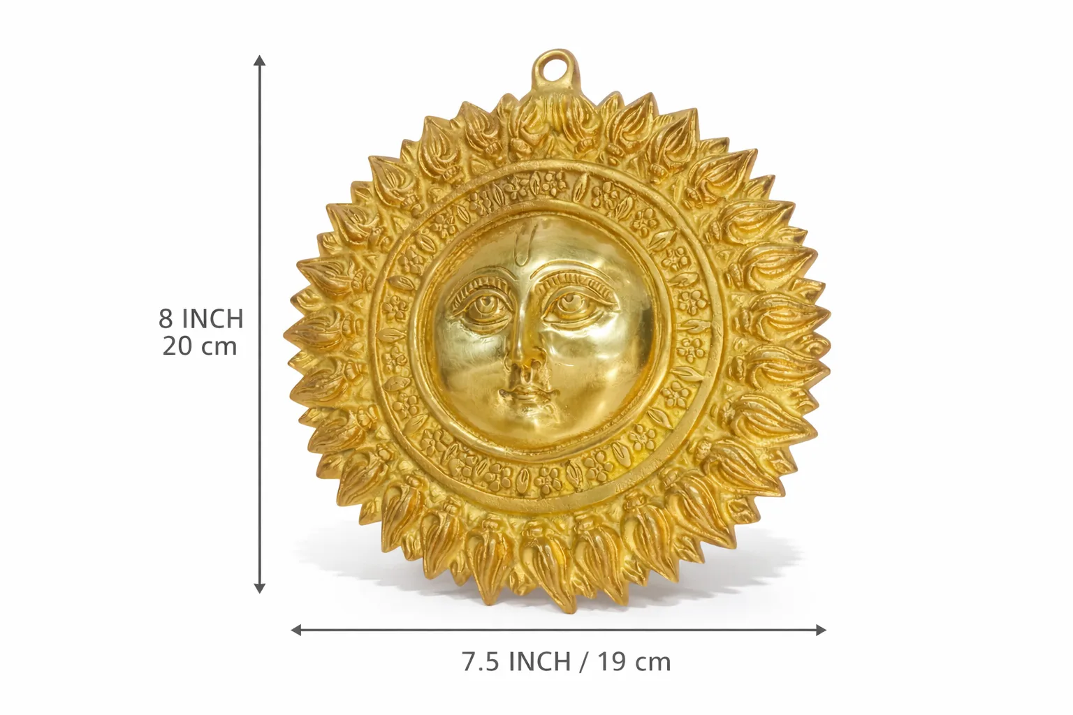 Surya Dev 8″ Brass (without Moustache) for Positive Energy and Prosperity - Vastuguruji