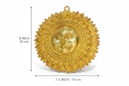 Surya Dev 8″ Brass (without Moustache) for Positive Energy and Prosperity - Vastuguruji