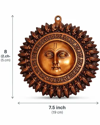 Surya Dev 8″ Copper (Without Moustache) for Positive Energy and Prosperity, as per Vastu guidance - Vastuguruji