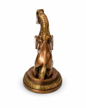 Brass Rearing Horse Profile View — Reared Front Legs Pose Showing Energy of Breakthrough and Victory, Compact 4.5 inch Vastu Decor (VastuGuruji)