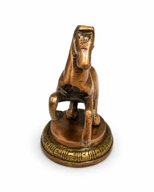Brass Rearing Horse Back View — Detailed Mane and Tail Carving with Copper-Brass Two-Tone Finish (VastuGuruji)