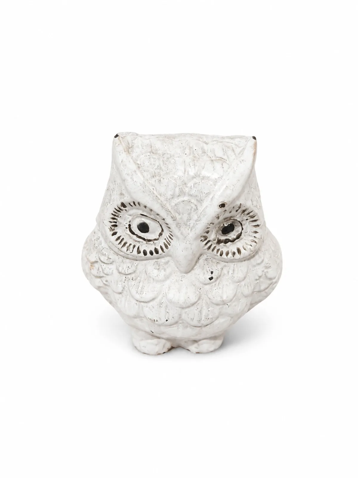 Antique White Owl Idol Side Profile — Minimalist Vastu Decor for Living Room, Office Desk and Study Room (VastuGuruji)