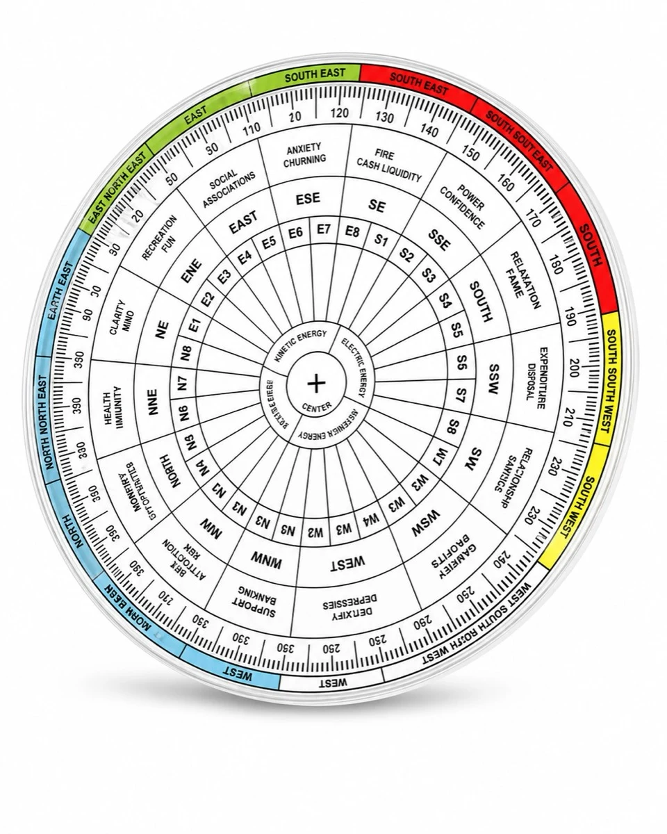 Vastu Chakra Plotting Disc — 6 inch Energy Edition (₹650 Direction-Effect Mapping Tool)
