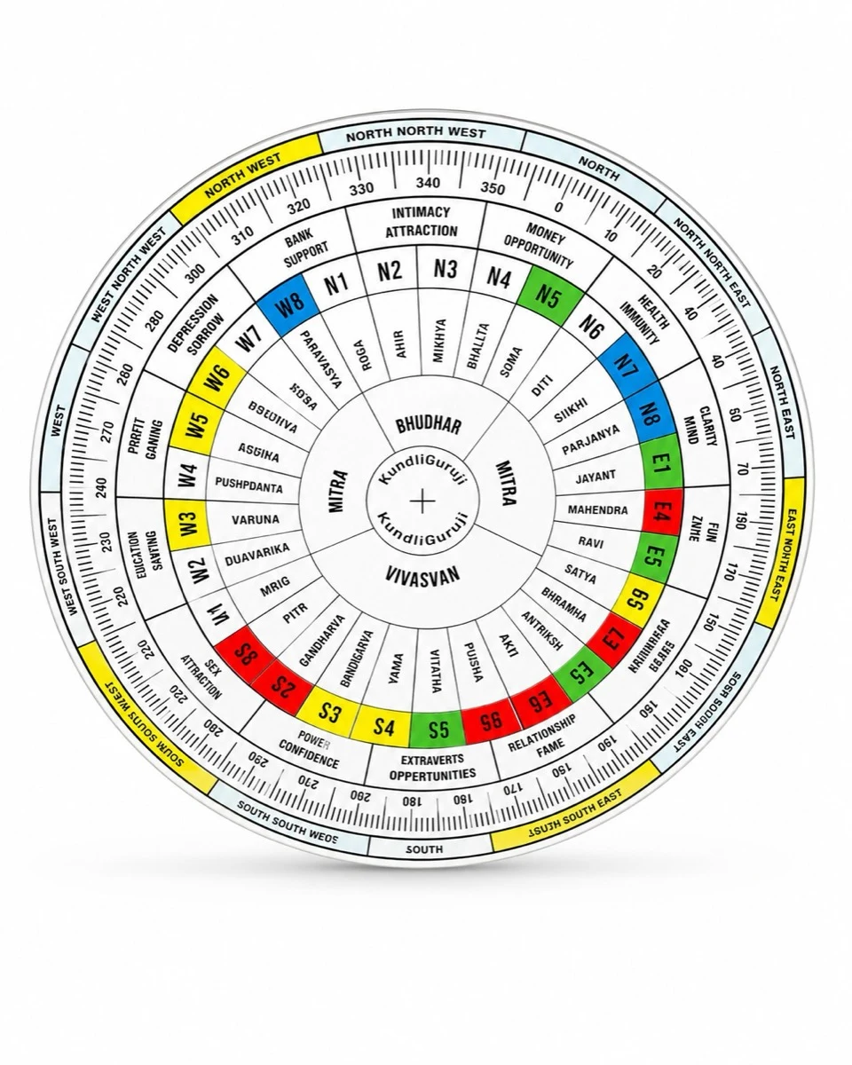 Vastu Chakra Plotting Disc — 6 inch Light Edition (Budget Vastu Mapping Tool)