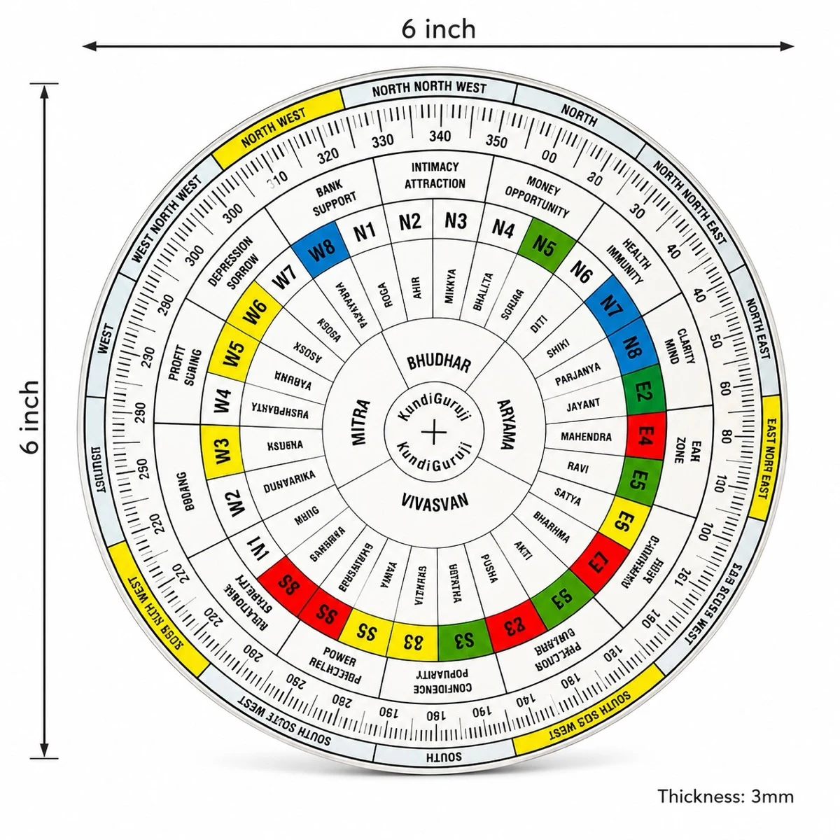 Vastu Chakra Plotting Disc — 6 inch Light Edition (Budget Vastu Mapping Tool)