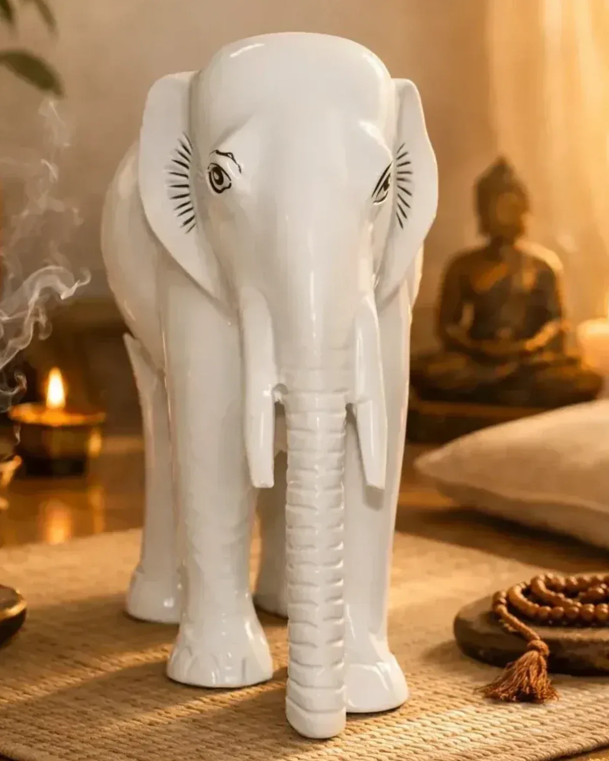White Elephant vastu idol for positive energy balance and placement guidance