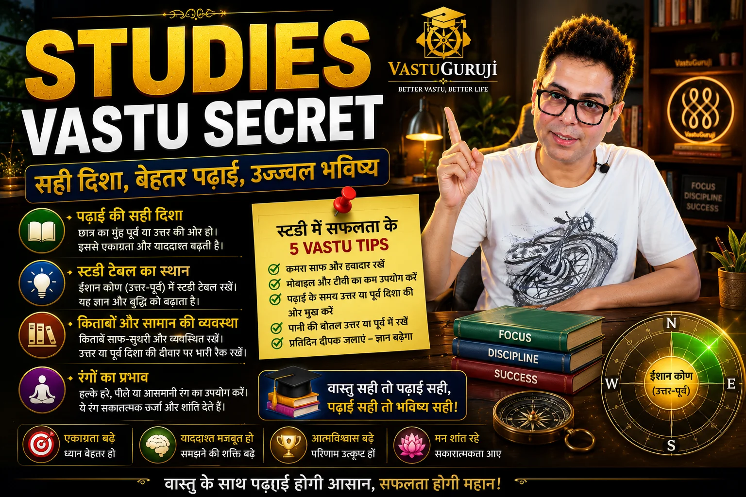 बच्चों की पढ़ाई वास्तु — Studies Vastu Secret, एकाग्रता और सफलता | VastuGuruji