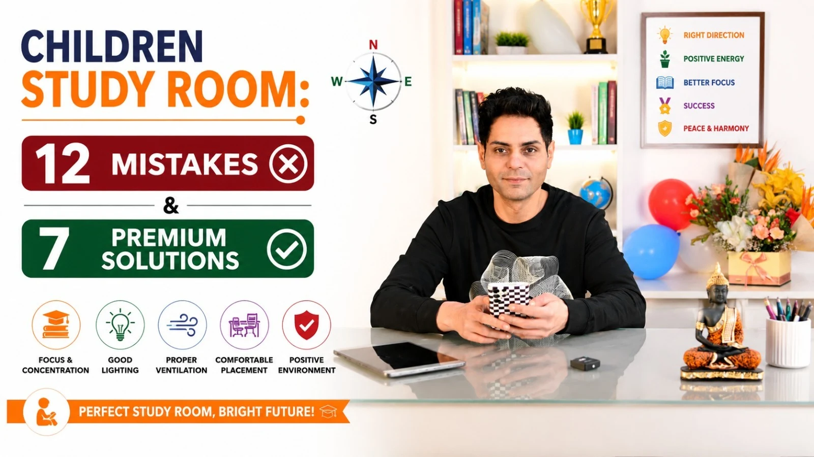 बच्चों का Study Room वास्तु: 12 गलतियाँ और 7 Premium Solutions