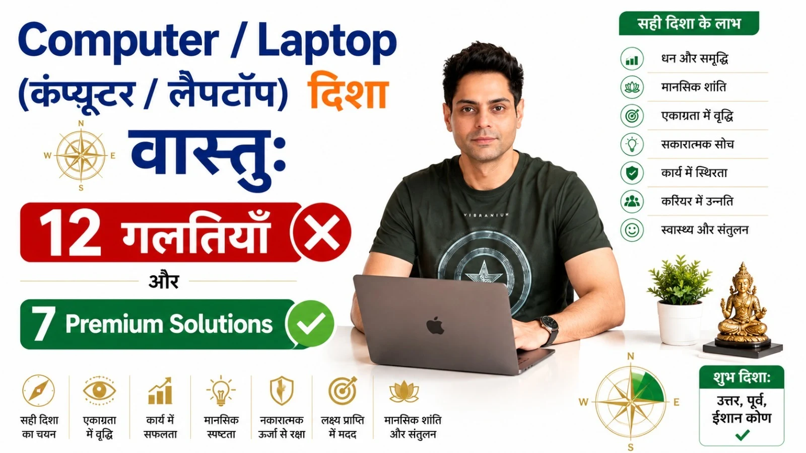 Computer / Laptop दिशा वास्तु: 12 गलतियाँ और 7 Premium Solutions