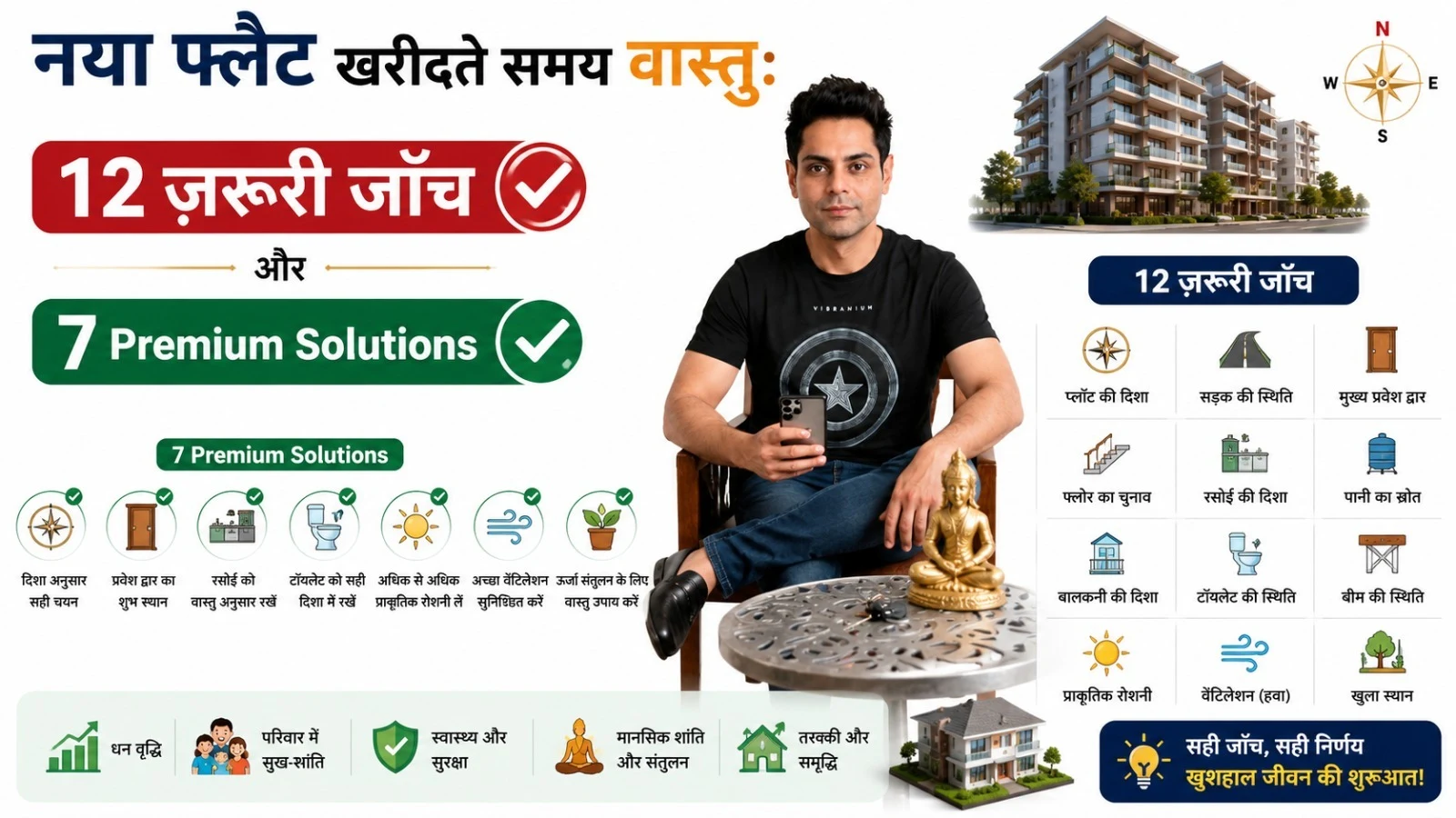 नया फ्लैट खरीदते समय वास्तु: 12 ज़रूरी जाँच और 7 Premium Solutions