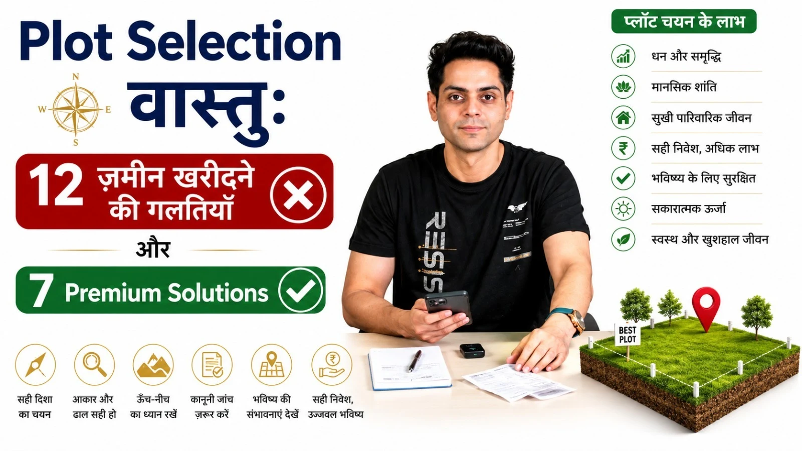 Plot Selection वास्तु: 12 ज़मीन खरीदने की गलतियाँ और 7 Premium Solutions
